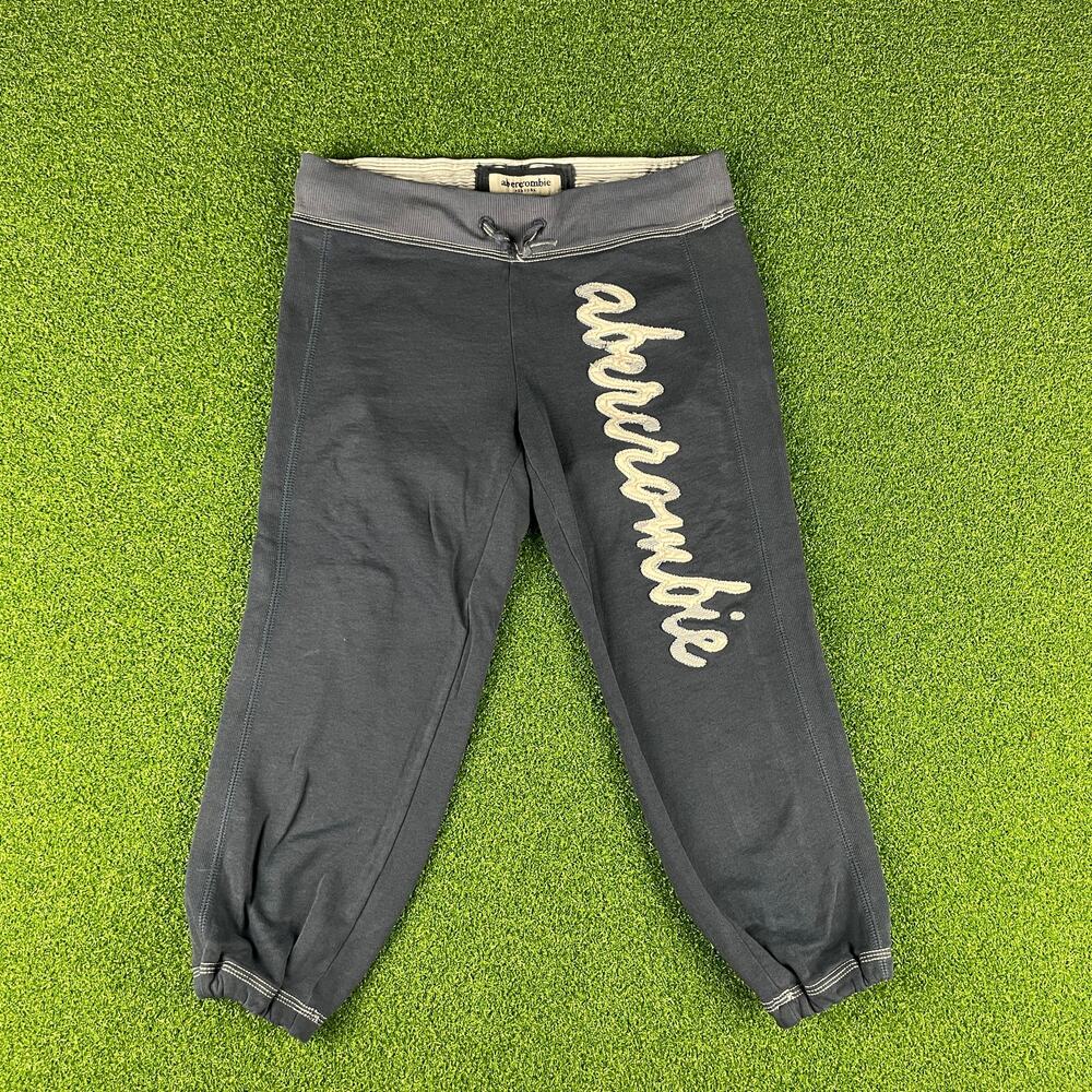 Vintage Y2K Abercrombie & Fitch Navy Patchwork Capri Sweats Sz S
